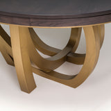 Jonathan Baring Quilted Maple And Brass Round Extending Dining Table