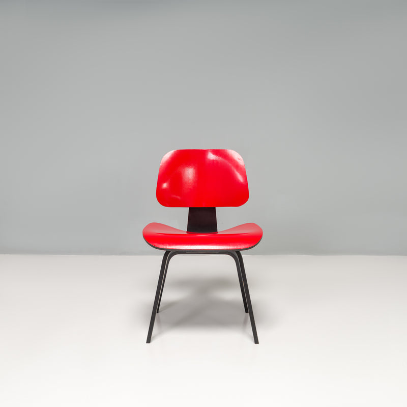 Charles & Ray Eames for Herman Miller Red & Black DCW Accent Chair, 2004