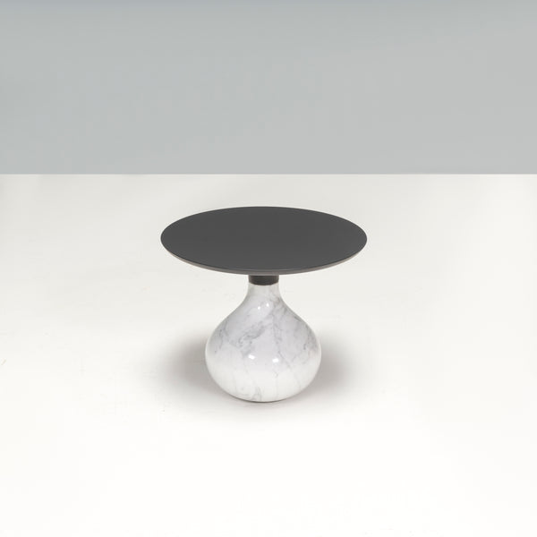Roche Bobois by Fabrice Berrux AQUA Carrara Marble & Black Side Pedestal table