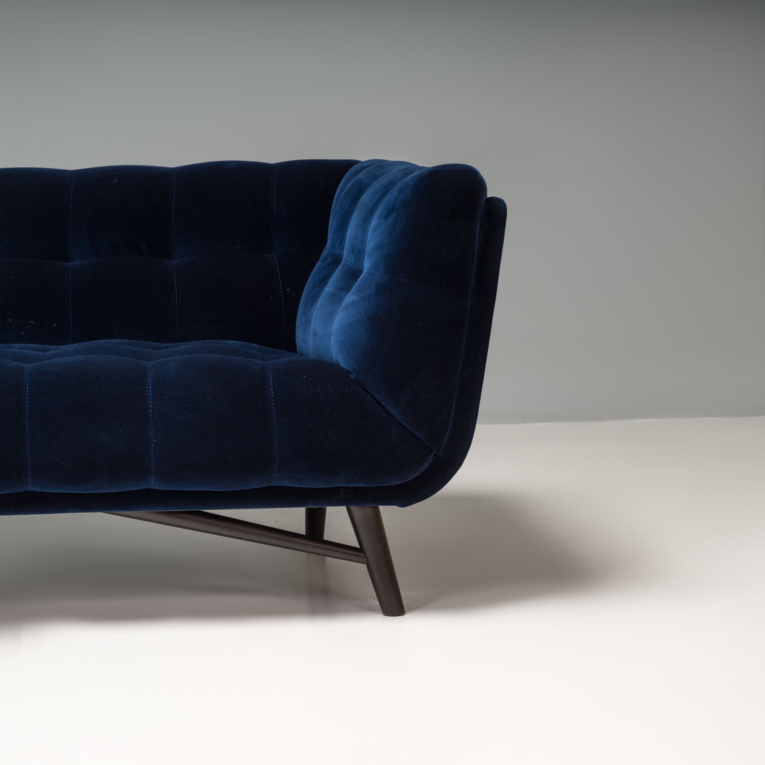 Roche Bobois Midnight Tufted Blue Velvet Profile 2.5 Seat Sofa – REHAUS