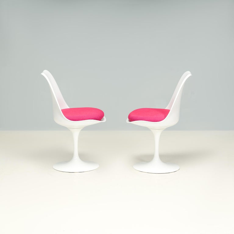 Knoll by Eero Saarinen White Tulip Side Chairs, Set of 2