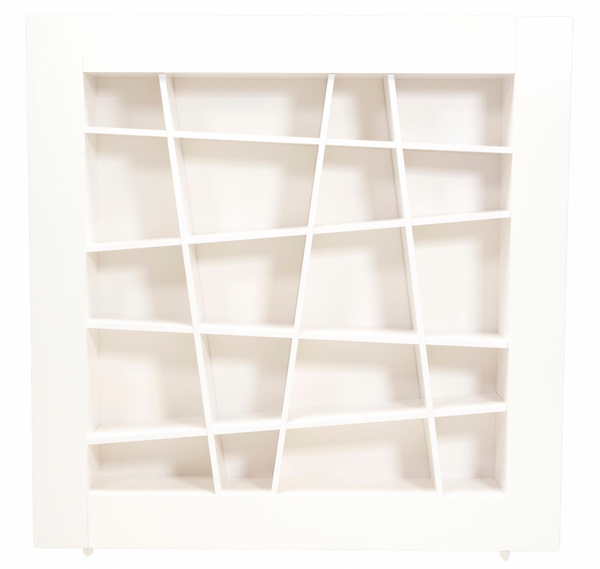 Ligne Roset By Peter Maly Lines Sloping Shelving Bookcase, White Glossy Lacquer