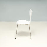 Arne Jacobsen for Fritz Hansen White 3107 Series 7 Dining Chairs, Set of 6