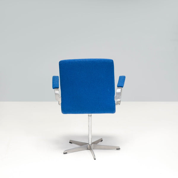 Arne Jacobsen for Fritz Hansen Blue Fabric Model 3291 Oxford Office Chair - REHAUS - Arne Jacobsen