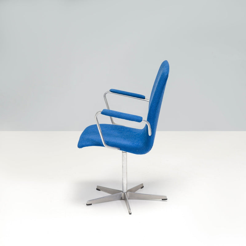 Arne Jacobsen for Fritz Hansen Blue Fabric Model 3291 Oxford Office Chair - REHAUS - Arne Jacobsen