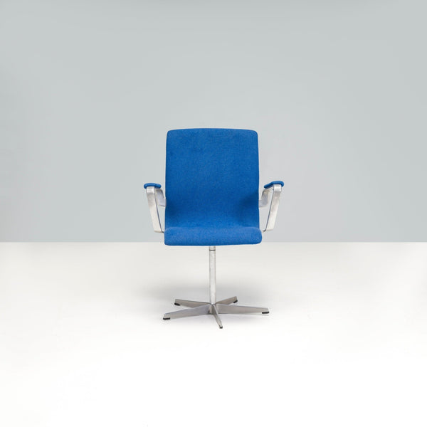 Arne Jacobsen for Fritz Hansen Blue Fabric Model 3291 Oxford Office Chair - REHAUS - Arne Jacobsen