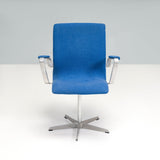 Arne Jacobsen for Fritz Hansen Blue Fabric Model 3291 Oxford Office Chair - REHAUS - arne jacobsen