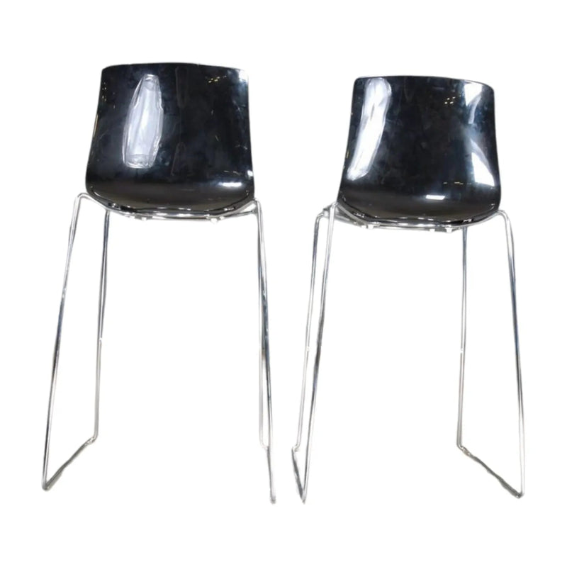 Arper Catifa 46 Black Bar Stools, Set of 2 - REHAUS - Arper