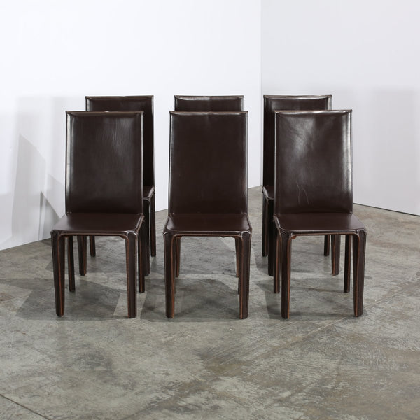 Arper Leather Dining Chairs, Set of Six @ REHAUS