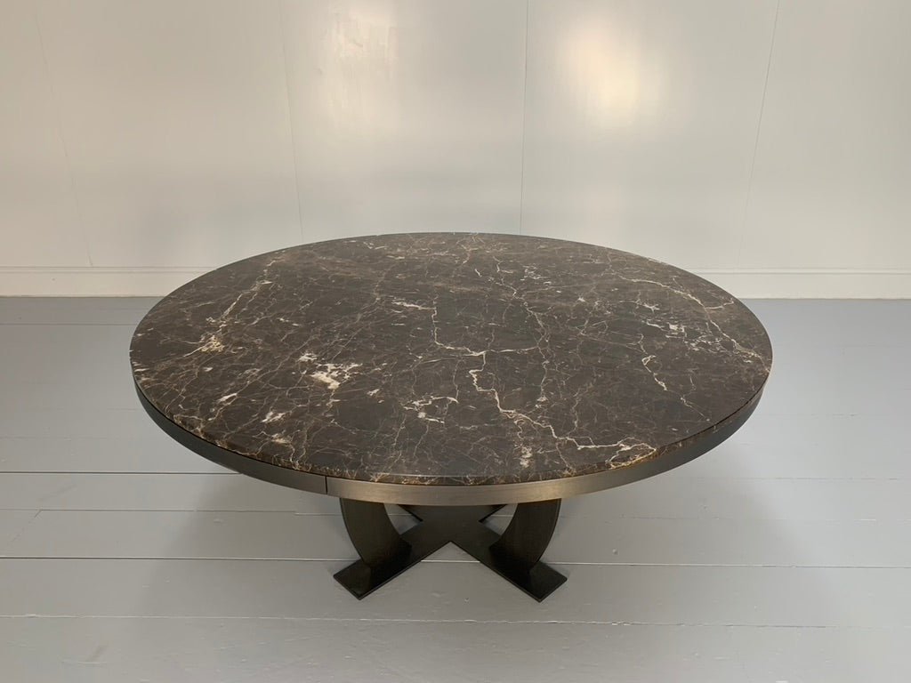 Baxter of Italy Gilbert Round Circular Dining Table - In Emperador Mar ...
