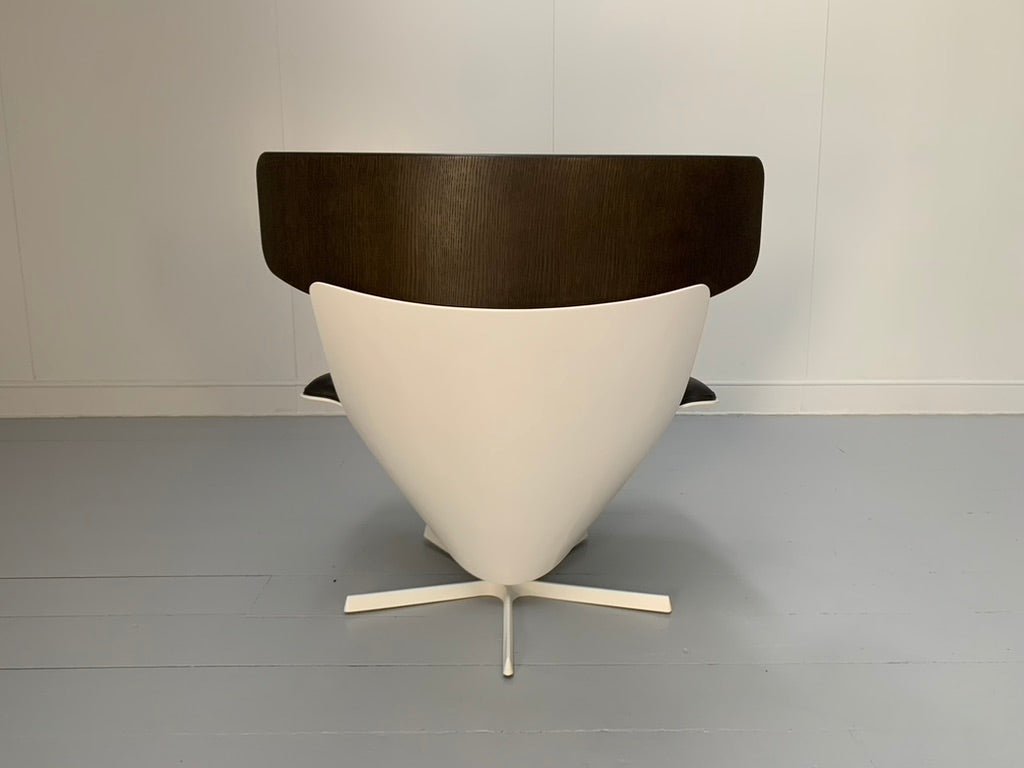 B&B Italia Almora Lounge Armchair & Footrest - In Merino & Grey Leather @ REHAUS