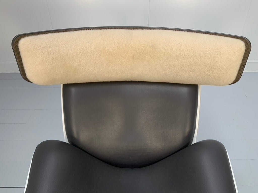 B&B Italia Almora Lounge Armchair & Footrest - In Merino & Grey Leather @ REHAUS