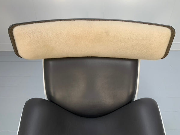 B&B Italia Almora Lounge Armchair & Footrest - In Merino & Grey Leather @ REHAUS