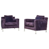 B&B Italia Antonio Citterio Dark Purple Fabric Harry Armchairs, Set of 2 - REHAUS - Antonio Citterio