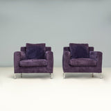 B&B Italia Antonio Citterio Dark Purple Fabric Harry Armchairs, Set of 2 - REHAUS - Antonio Citterio