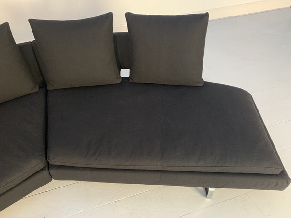 B&B Italia Arne A320CS_3 4 - Seat Curved Sofa - In Black Wool @ REHAUS
