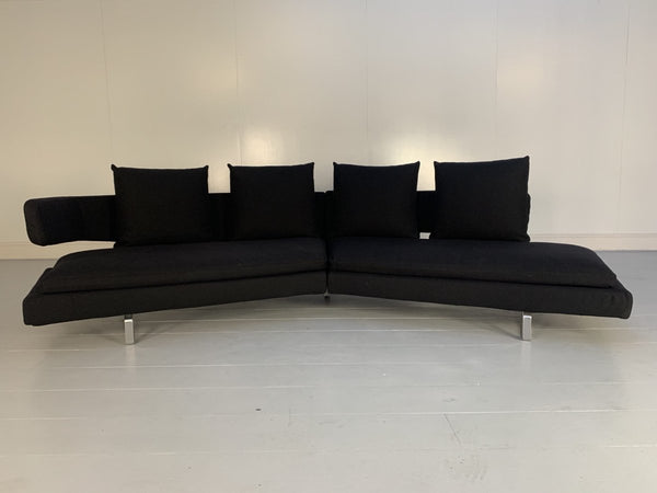 B&B Italia Arne A320CS_3 4 - Seat Curved Sofa - In Black Wool @ REHAUS