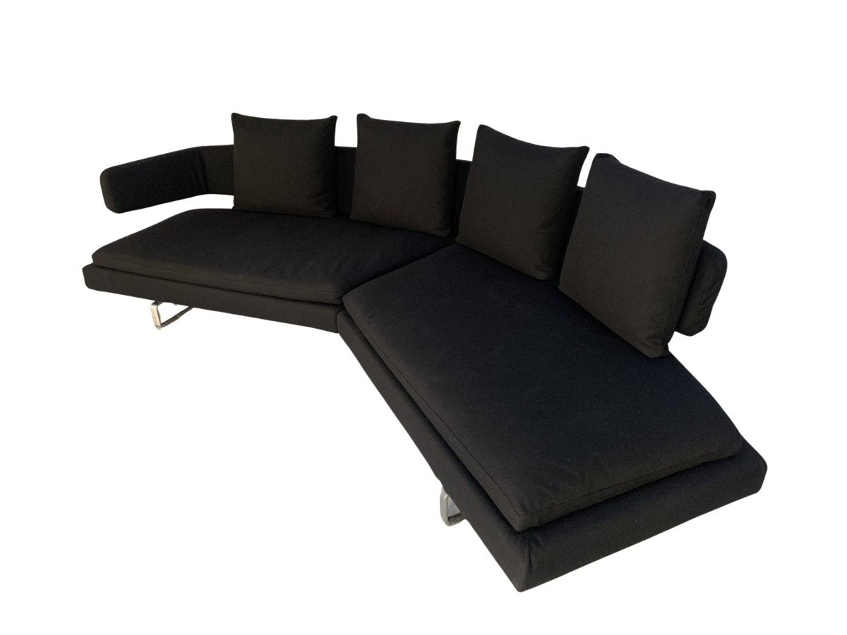 B&B Italia Arne A320CS_3 4 - Seat Curved Sofa - In Black Wool @ REHAUS