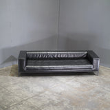 B&B Italia Black Leather Simplex Simplice Sofa - REHAUS - B&B Italia