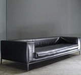 B&B Italia Black Leather Simplex Simplice Sofa - REHAUS - B&B Italia