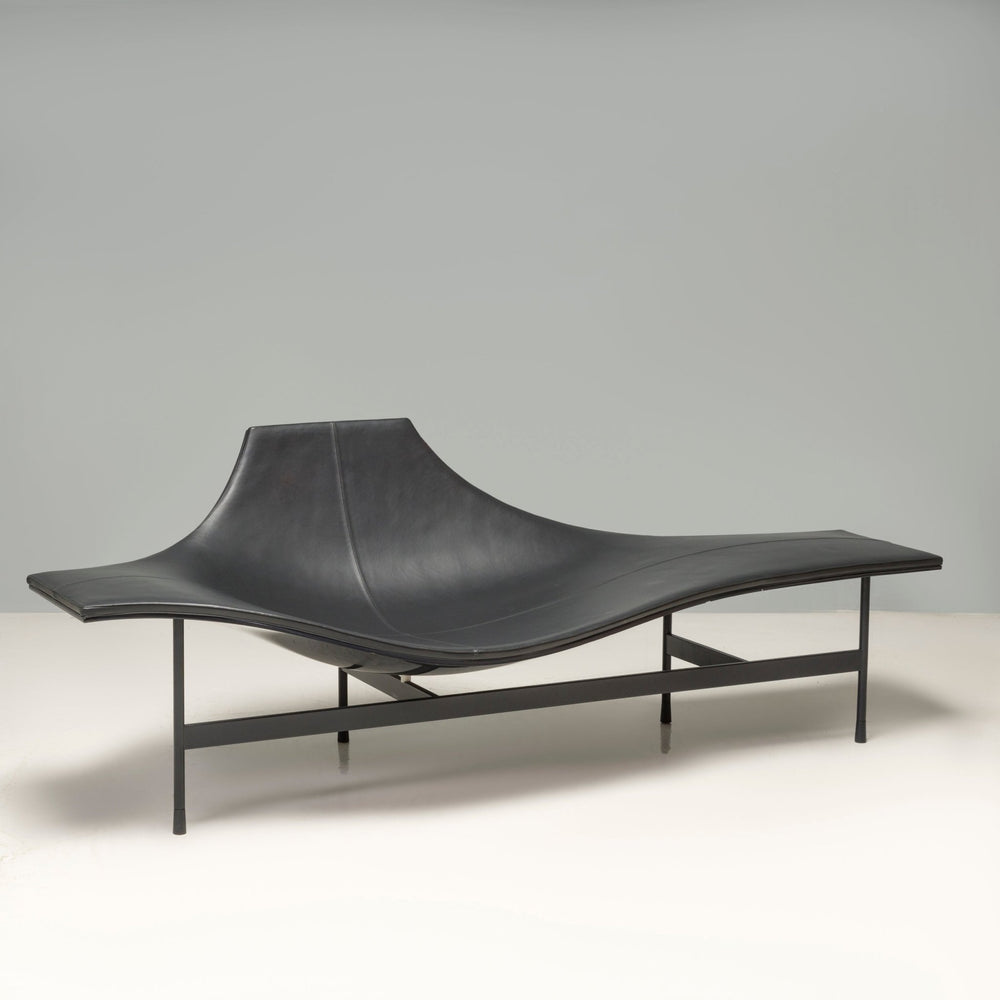 B&B Italia Black Leather Terminal 1 Chaise Longue Armchair by Jean - Marie Massaud - REHAUS - B&B Italia