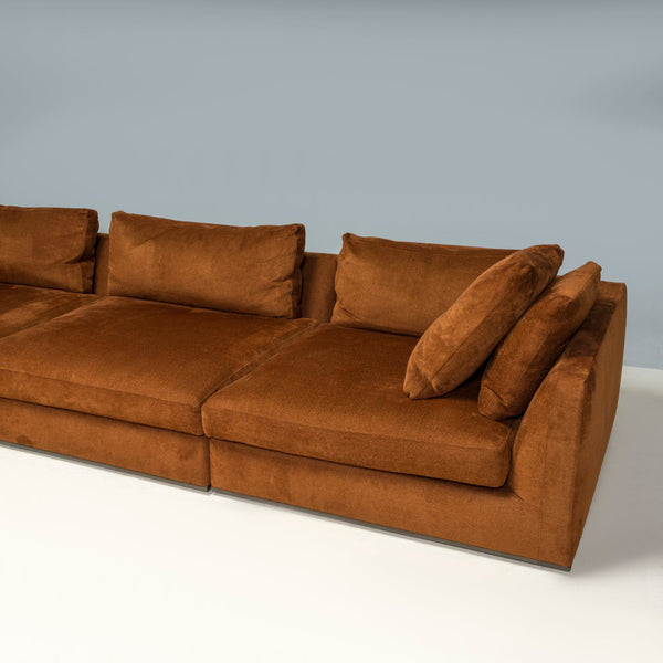 B&B Italia by Antonio Citterio Brown Velvet Richard Sectional Sofa - REHAUS - B&B Italia