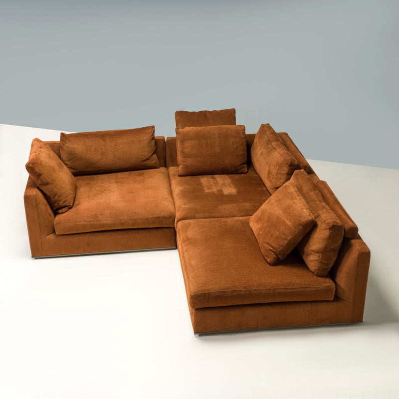 B&B Italia by Antonio Citterio Brown Velvet Richard Sectional Sofa - REHAUS - B&B Italia