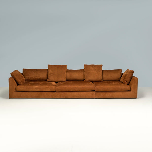 B&B Italia by Antonio Citterio Brown Velvet Richard Sectional Sofa - REHAUS - B&B Italia