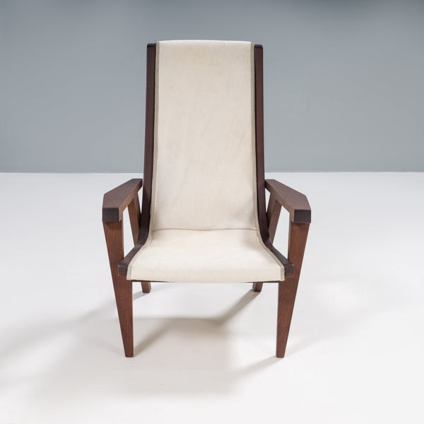 B&B Italia by Antonio Citterio Cream Pony Hair Leather J.J. Armchair - REHAUS - Antonio Citterio