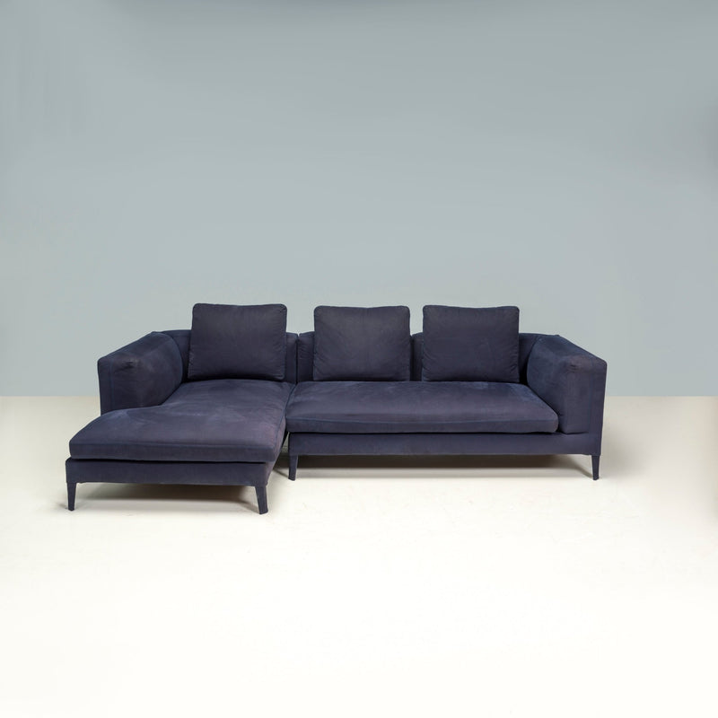 B&B Italia by Antonio Citterio Dark Blue Fabric Michel Corner Sofa - REHAUS - Antonio Citterio