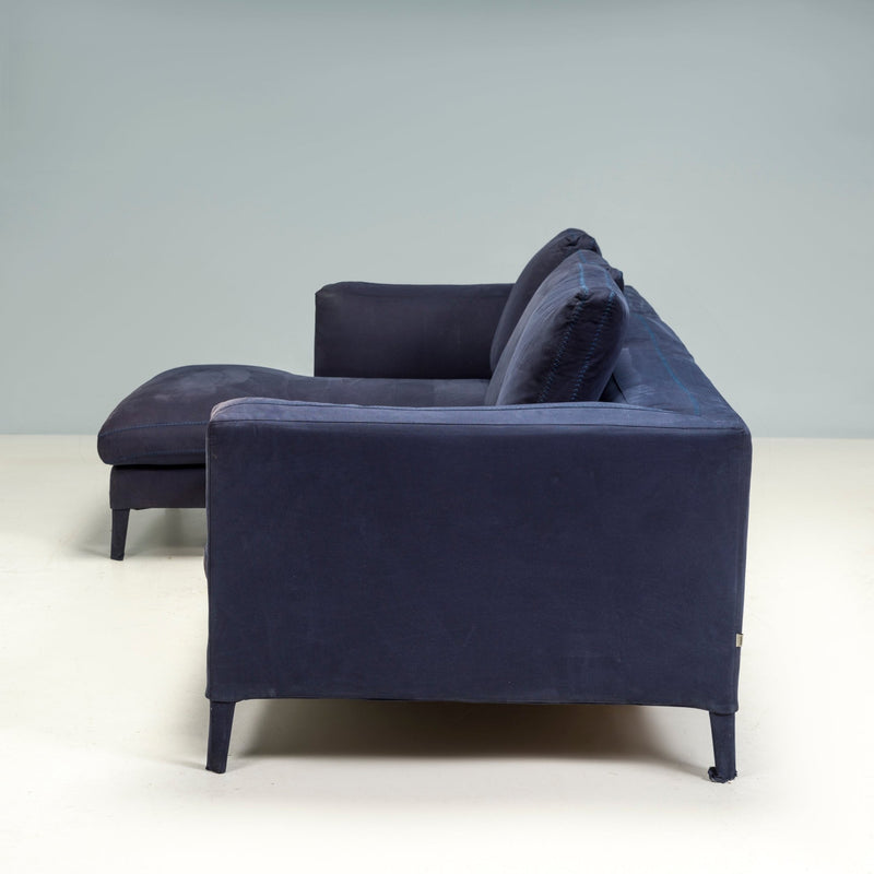 B&B Italia by Antonio Citterio Dark Blue Fabric Michel Corner Sofa - REHAUS - Antonio Citterio