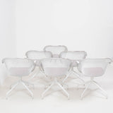 B&B Italia by Antonio Citterio, Luta White and Red Leather Swivel Dining Chairs - Set of 6 - REHAUS - Antonio Citterio