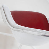 B&B Italia by Antonio Citterio, Luta White and Red Leather Swivel Dining Chairs - Set of 6 - REHAUS - Antonio Citterio