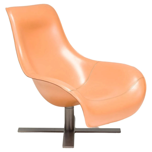 B&B Italia by Antonio Citterio Mart Relax Brown Leather Swivel Armchair - REHAUS - Antonio Citterio