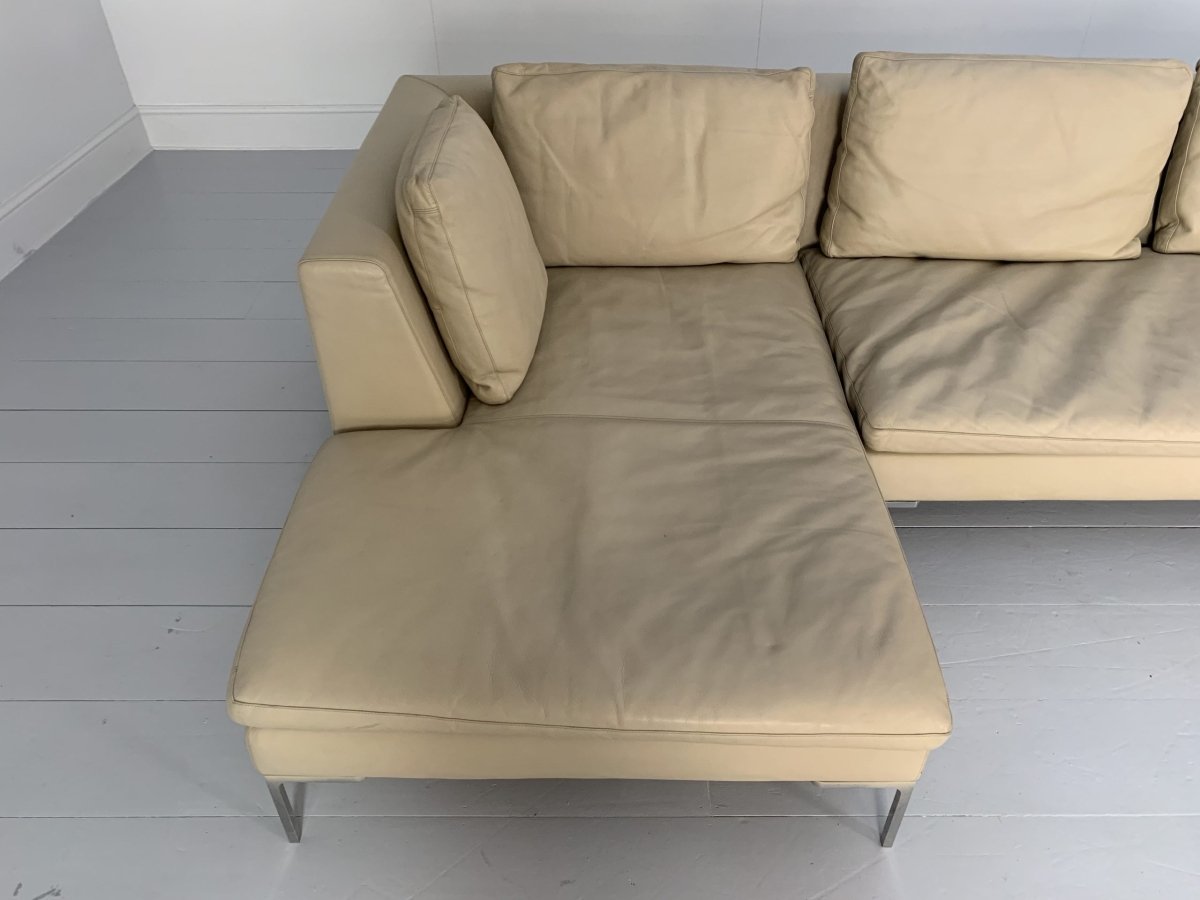 B&B Italia Charles L - Shape Sofa - In Cream Koto Leather @ REHAUS