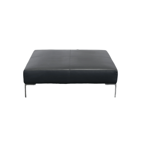 B&B Italia Charles Black Leather Ottoman