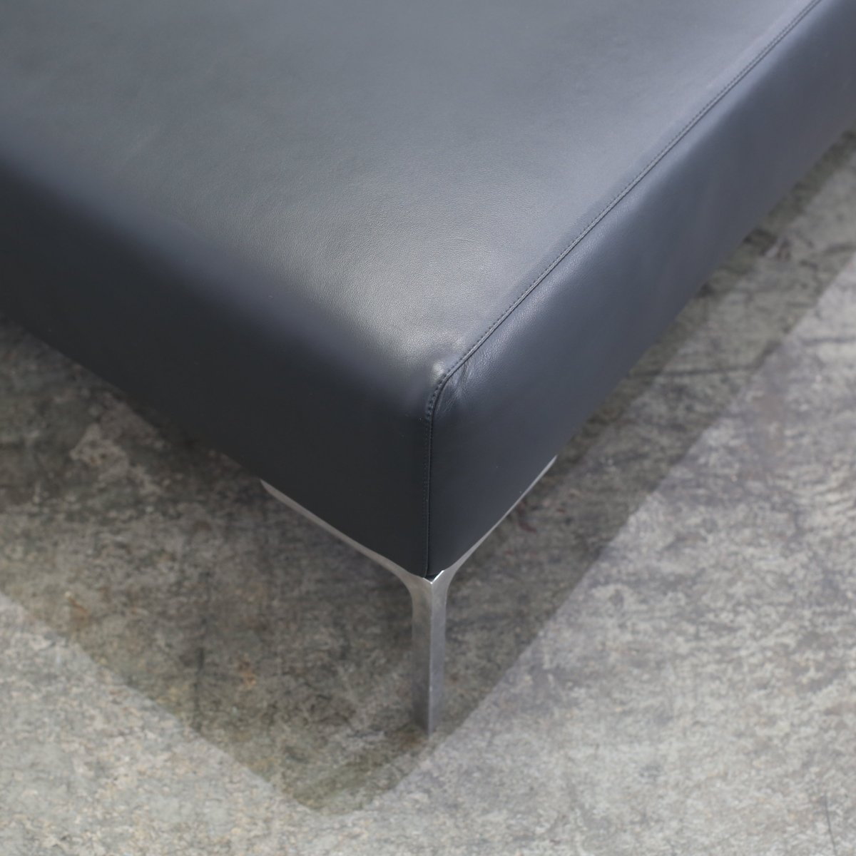 B&B Italia Charles Leather Ottoman @ REHAUS