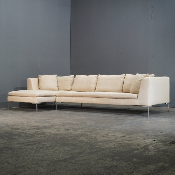 B&B Italia Cream Charles Corner Sofa by Antonio Citterio @ REHAUS