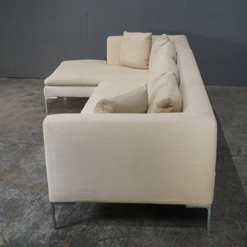 B&B Italia Cream Charles Corner Sofa by Antonio Citterio @ REHAUS