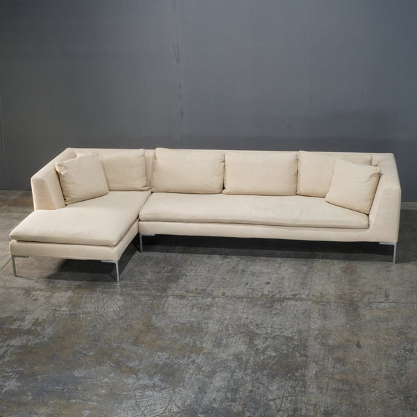 B&B Italia Cream Charles Corner Sofa by Antonio Citterio @ REHAUS