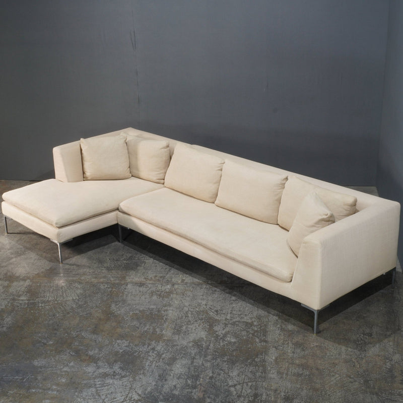 B&B Italia Cream Charles Corner Sofa by Antonio Citterio @ REHAUS