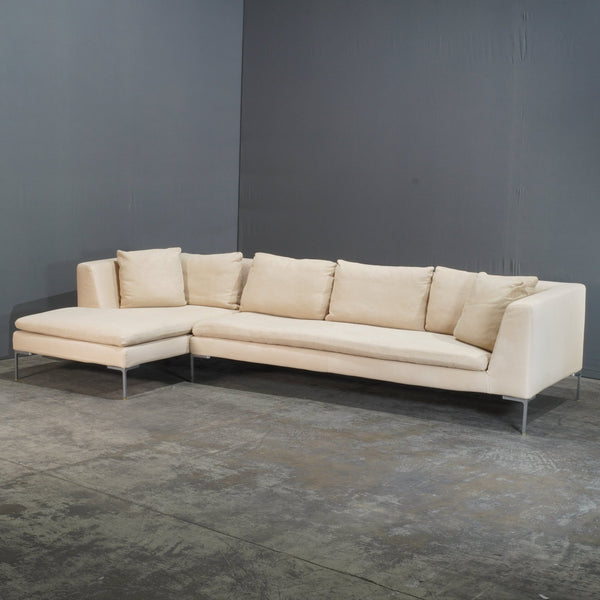 B&B Italia Cream Charles Corner Sofa by Antonio Citterio @ REHAUS