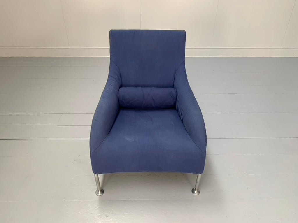 B&B Italia Florence Armchair - In Mid Blue Fabric @ REHAUS