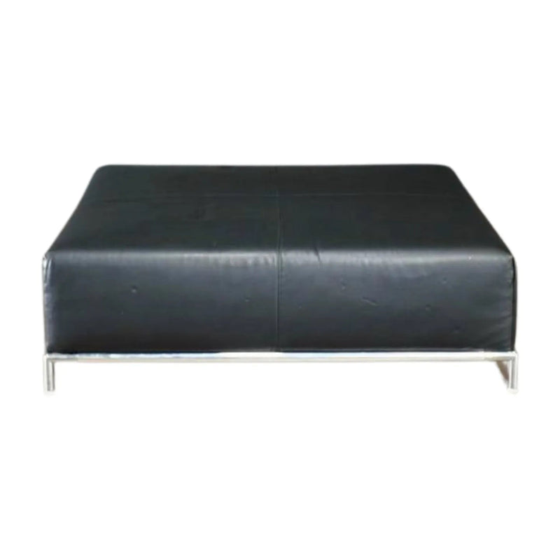 B&B Italia George Black Leather Ottoman by Antonio Citterio - REHAUS - B&B Italia