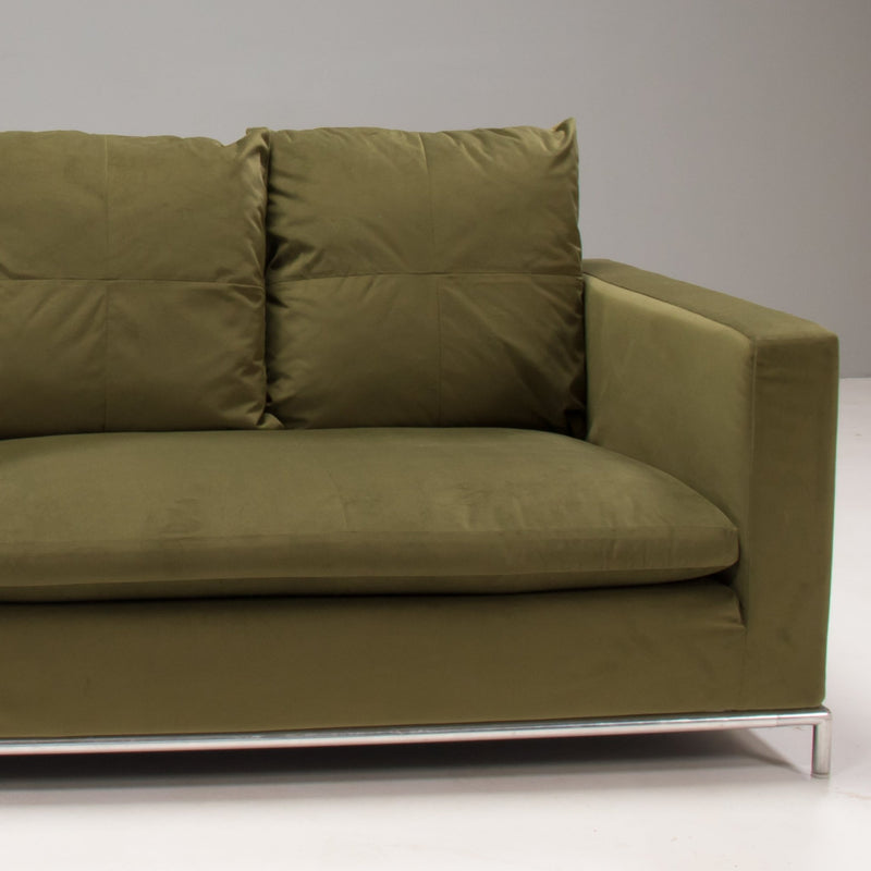 B&B Italia Green Velvet George Four - Seat Sofa by Antonio Citterio - REHAUS - Antonio Citterio