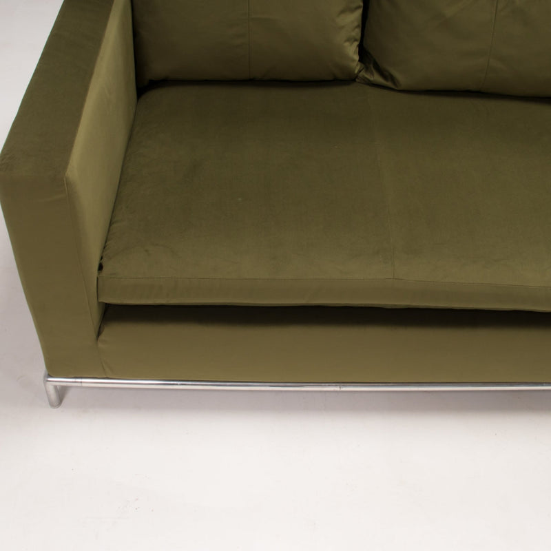 B&B Italia Green Velvet George Four - Seat Sofa by Antonio Citterio - REHAUS - Antonio Citterio