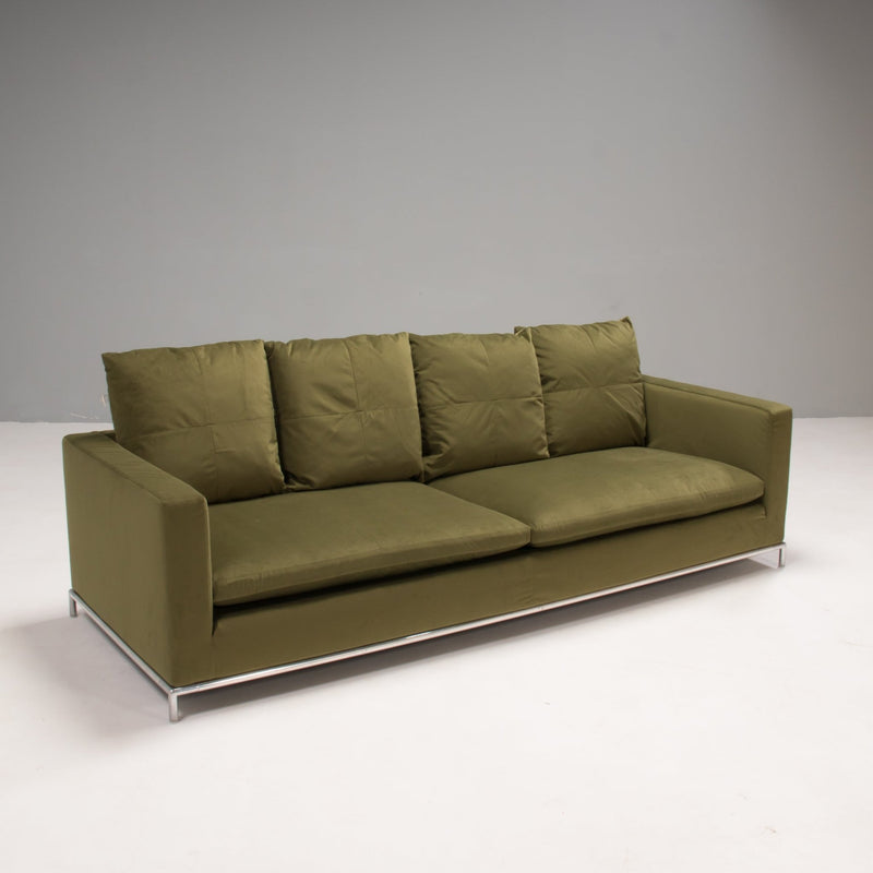 B&B Italia Green Velvet George Four - Seat Sofa by Antonio Citterio - REHAUS - Antonio Citterio