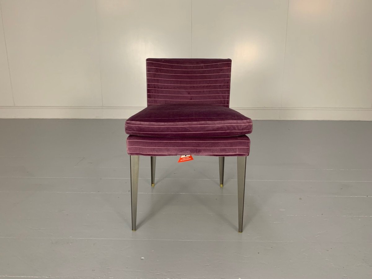 B&B Italia Maxalto Eunice Occasional Chair - In Purple Stripe - Velvet @ REHAUS