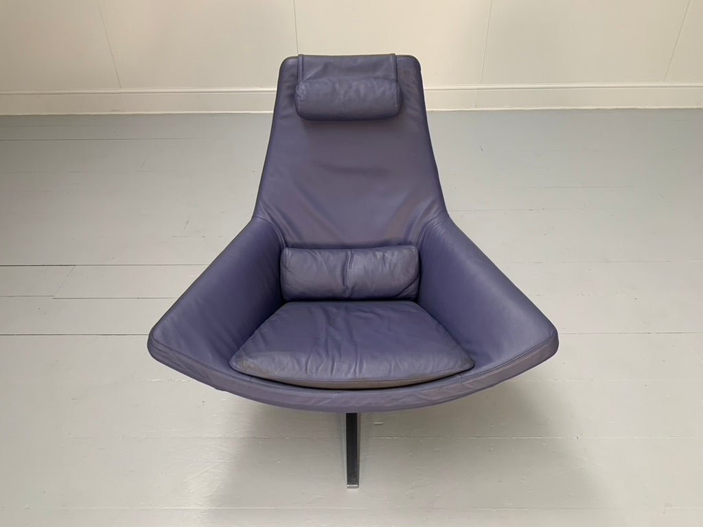 B&B Italia Metropolitan ME100 Armchair - In Blue Gamma Leather @ REHAUS
