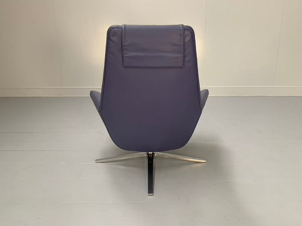 B&B Italia Metropolitan ME100 Armchair - In Blue Gamma Leather @ REHAUS